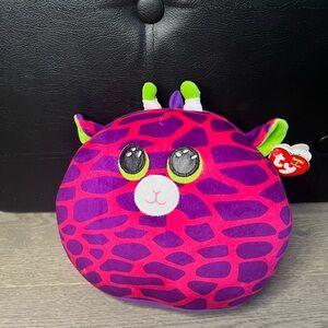 New TY GILBERT GIRAFFE The Squish-A-Boos Collection Soft Toy Plush Cushion 10"